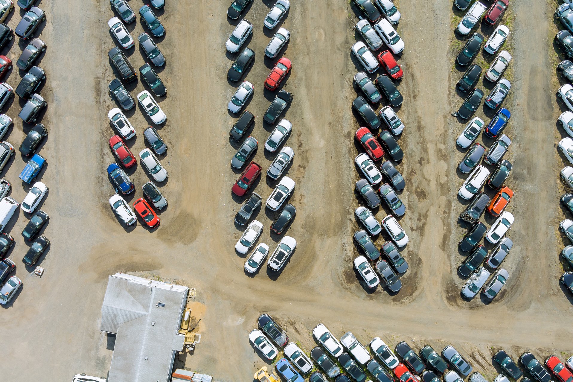 Auction Lot on Car Distributed in Used Cars Terminal Parked